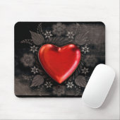 Romantisches Blumenherz Valentine Liebe Mousepad (Mit Mouse)