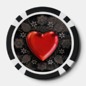 Romantisches Blumenherz Valentine Liebe Pokerchips (Rückseite)