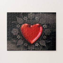 Romantisches Blumenherz Valentine Liebe Puzzle