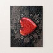Romantisches Blumenherz Valentine Liebe Puzzle (Vertikal)