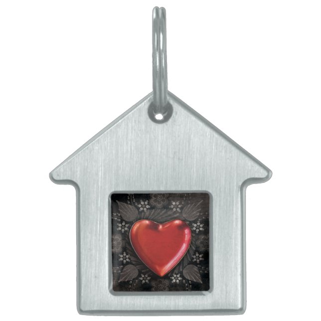 Romantisches Blumenherz Valentine Liebe Tiermarke (Vorderseite)