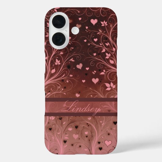 Romantisches Blumenherzmuster Case-Mate iPhone Hülle (Rückseite)