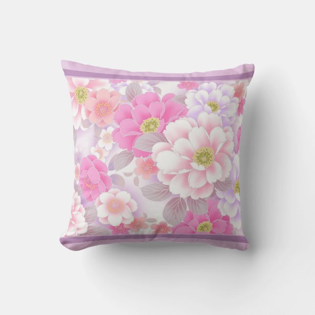 Romantisches Blumenkissen Kissen (Vorderseite)