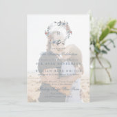 Romantisches Blumenkraut-Foto Einladung (Stehend Vorderseite)