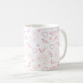 Romantisches Blumenliebesmuster Kaffeetasse (VorderseiteRechts)