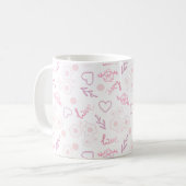 Romantisches Blumenliebesmuster Kaffeetasse (Vorderseite Links)