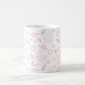 Romantisches Blumenliebesmuster Kaffeetasse (Mittel)