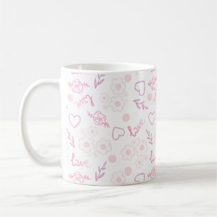 Romantisches Blumenliebesmuster Kaffeetasse