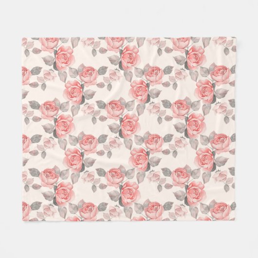 Romantisches Blumenmuster 8 Fleecedecke (Vorderseite (Horizontal))