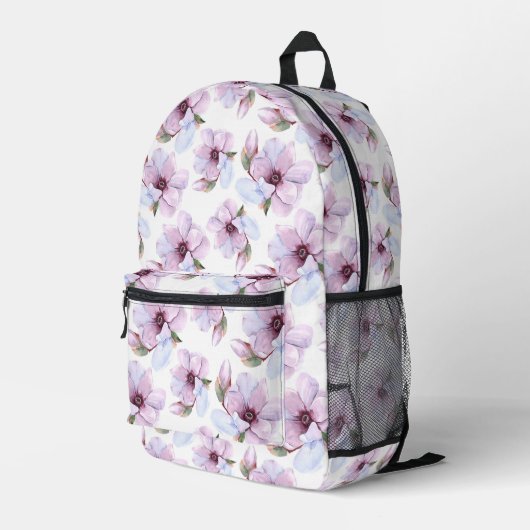 Romantisches Blumenmuster Bedruckter Rucksack (Rückseitige Ecke Rechts)