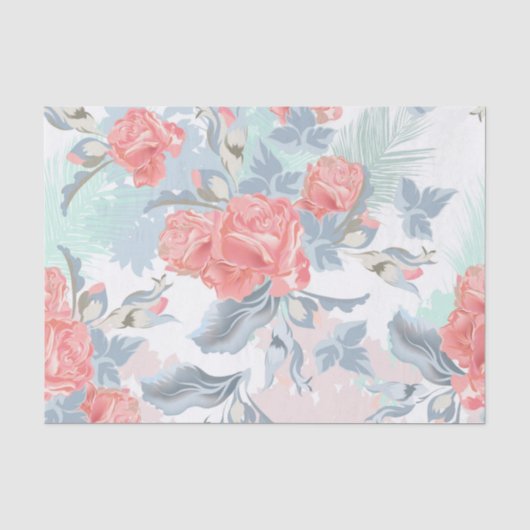 Romantisches Blumenmuster-Dekoupage Seidenpapier (Vorderseite)