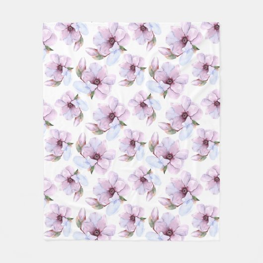 Romantisches Blumenmuster Fleecedecke (Vorderseite)