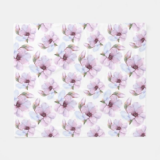 Romantisches Blumenmuster Fleecedecke (Vorderseite (Horizontal))