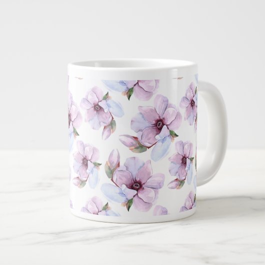 Romantisches Blumenmuster Jumbo-Tasse (Vorderseite Rechts)