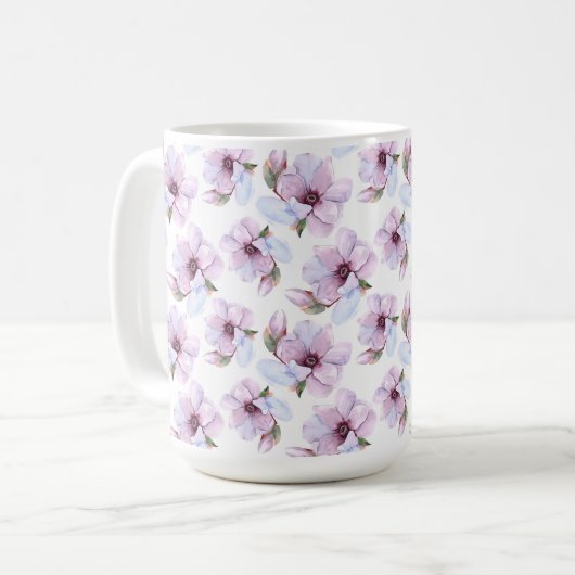 Romantisches Blumenmuster Kaffeetasse (Vorderseite Links)