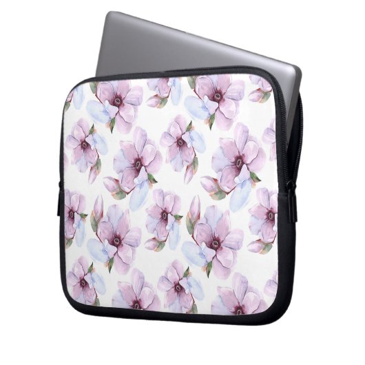 Romantisches Blumenmuster Laptopschutzhülle (Vorderseite Links)