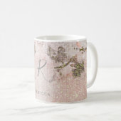 Romantisches Blumenmuster-Monogramm Kaffeetasse (VorderseiteRechts)