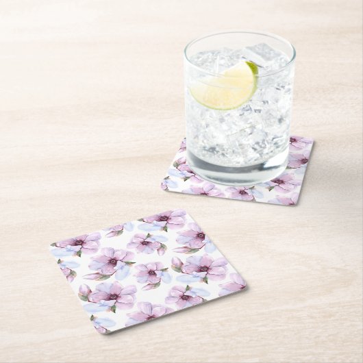 Romantisches Blumenmuster Rechteckiger Pappuntersetzer (Vor Ort)