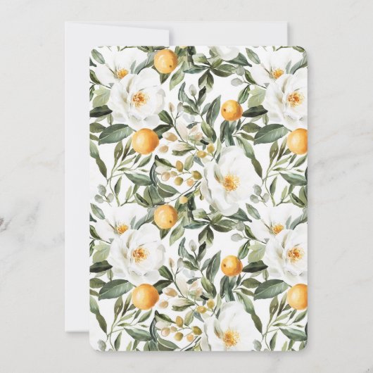 Romantisches Blumenorange Sizilianisches Brautpart Einladung (Rückseite)