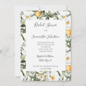 Romantisches Blumenorange Sizilianisches Brautpart Einladung (Vorderseite)