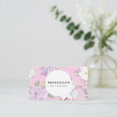 Romantisches Blumenrosa Muster Visitenkarte (Stehend Vorderseite)