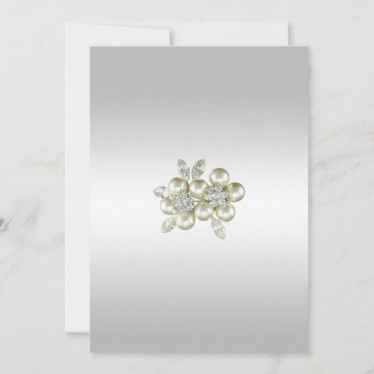 Romantisches Blumenspiel, Silber und Schwarz zum G Save The Date (Rückseite)