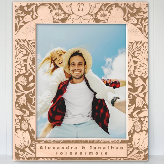 Romantisches Blumenvogel-Muster bei Hochzeit Geätzte Rahmen