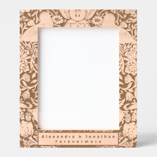 Romantisches Blumenvogel-Muster bei Hochzeit Geätzte Rahmen (Vorderseite)