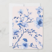 Romantisches Blush Blue Floral Brautparty Einladung (Rückseite)