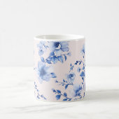 Romantisches Blush Blue Floral Brautparty Kaffeetasse (Mittel)