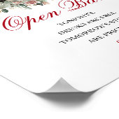 Romantisches Blush-Burgund Open-Bar-Plakat Poster (Ecke)
