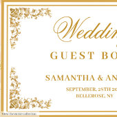 Romantisches Blush Ivory Gold Floral Wedbook Gästebuch