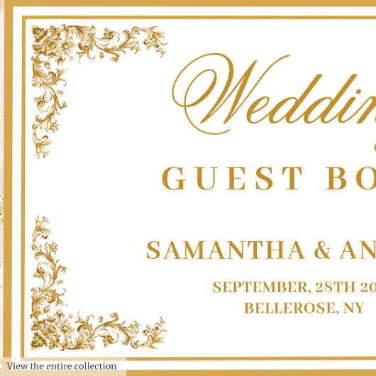 Romantisches Blush Ivory Gold Floral Wedbook Gästebuch