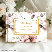 Romantisches Blush Ivory Gold Floral Wedbook Gästebuch