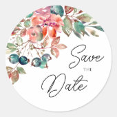 Romantisches Blush Mauve Horizontal Save the Date  Runder Aufkleber (Vorderseite)
