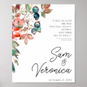 Romantisches Blush Mauve Wedding Willkommenszeiche Poster (Vorne)