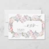 Romantisches Blush Peony Floral Wedding Meel RSVP Karte (Vorderseite)