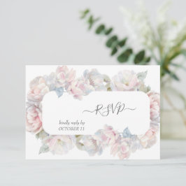Romantisches Blush Peony Floral Wedding Meel RSVP Karte