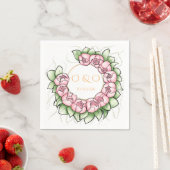 Romantisches Blush-Pfingstrose-Botanisches-Blumen- Serviette (Beispiel)