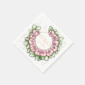 Romantisches Blush-Pfingstrose-Botanisches-Blumen- Serviette (Ecke)