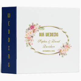 Romantisches Blush Pink Floral Gold Hochzeitsalbum 5,1 Cm Ordner
