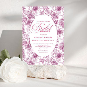 Romantisches Blush-Rosenmuster Französische Toile- Einladung