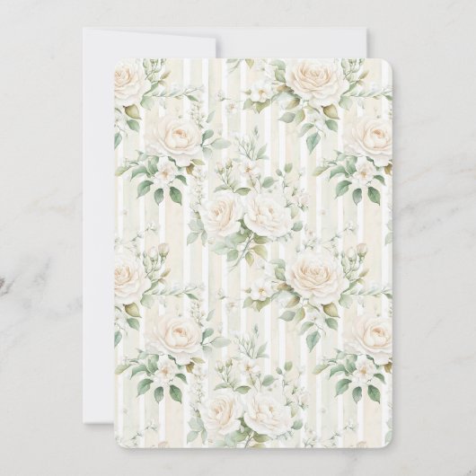 Romantisches Blush White Roses Brautparty Einladung (Rückseite)