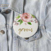 ROMANTISCHES BLUSPINK ROSE WATERCOLOR BLLORAL GROO BUTTON (Beispiel)