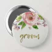 ROMANTISCHES BLUSPINK ROSE WATERCOLOR BLLORAL GROO BUTTON (Vorne & Hinten)