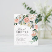 Romantisches Blut | Aquarellfarbenes Brautparty Einladungspostkarte (Stehend Vorderseite)