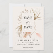 Romantisches Bohemisches Foto mit Pampas Grass Save The Date (Vorderseite)