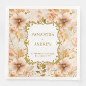 Romantisches Boho Blush Gold Paper Napkins Serviette (Vorderseite)