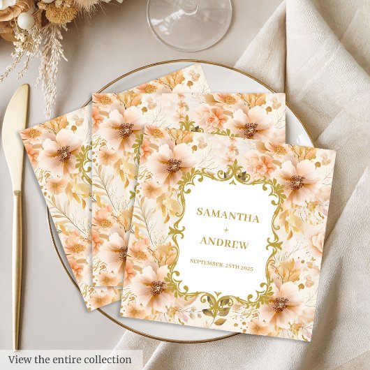 Romantisches Boho Blush Gold Paper Napkins Serviette