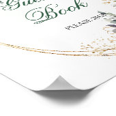 Romantisches Boho-Botanik-Gästebuch-Tischschild Poster (Ecke)